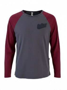 G-STAR RAW grey burgundy raglan long sleeve tee m